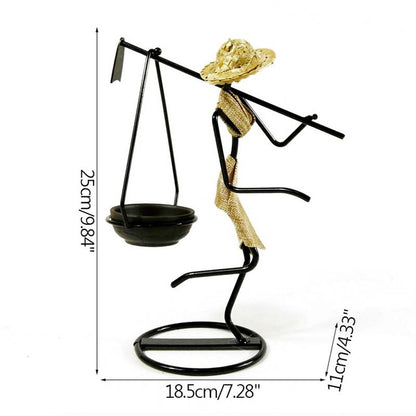 GIRL CHARACTER IRON CANDLESTICK - Sklema