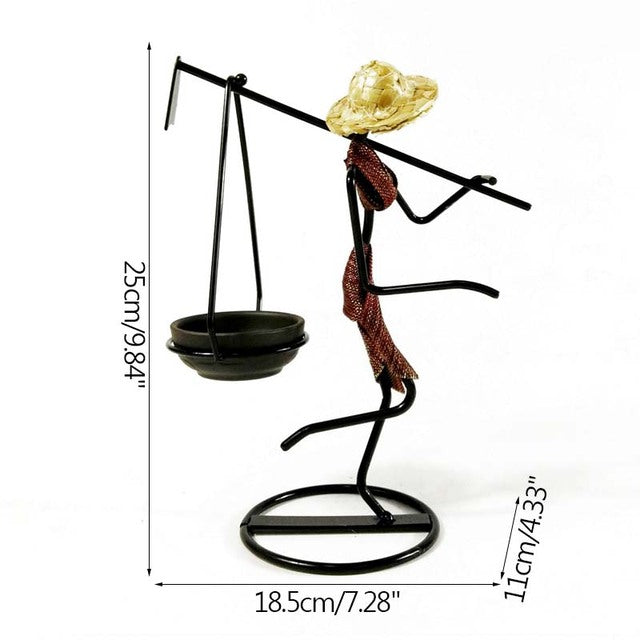 GIRL CHARACTER IRON CANDLESTICK - Sklema