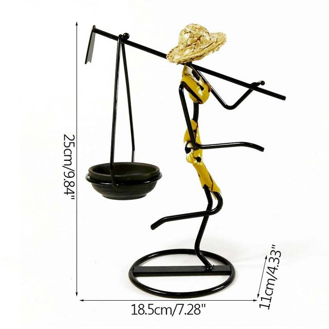 GIRL CHARACTER IRON CANDLESTICK - Sklema