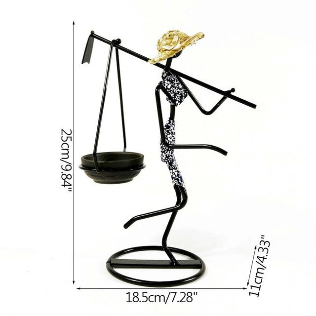 GIRL CHARACTER IRON CANDLESTICK - Sklema