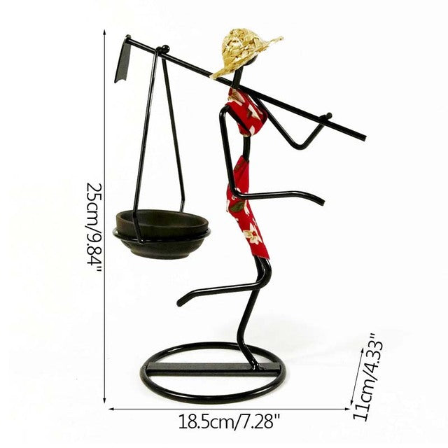 GIRL CHARACTER IRON CANDLESTICK - Sklema